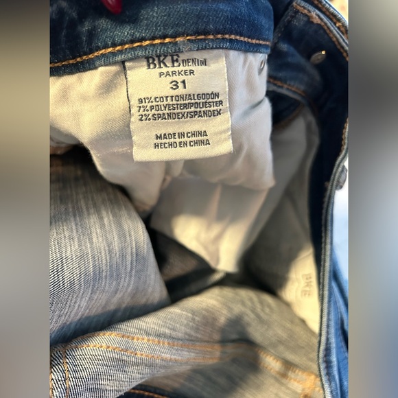 BKE Cropped Distressed Blue High-Rise Skinny Jeans - Picture 13 of 14